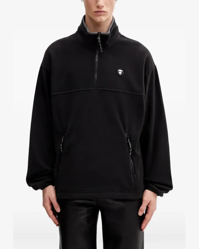 BAPE zip-up logo-detail sweatshirt - Schwarz Schwarz