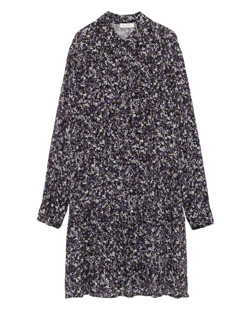 Marc O'Polo Hemdkleid mit Blumen-Print - Schwarz Schwarz
