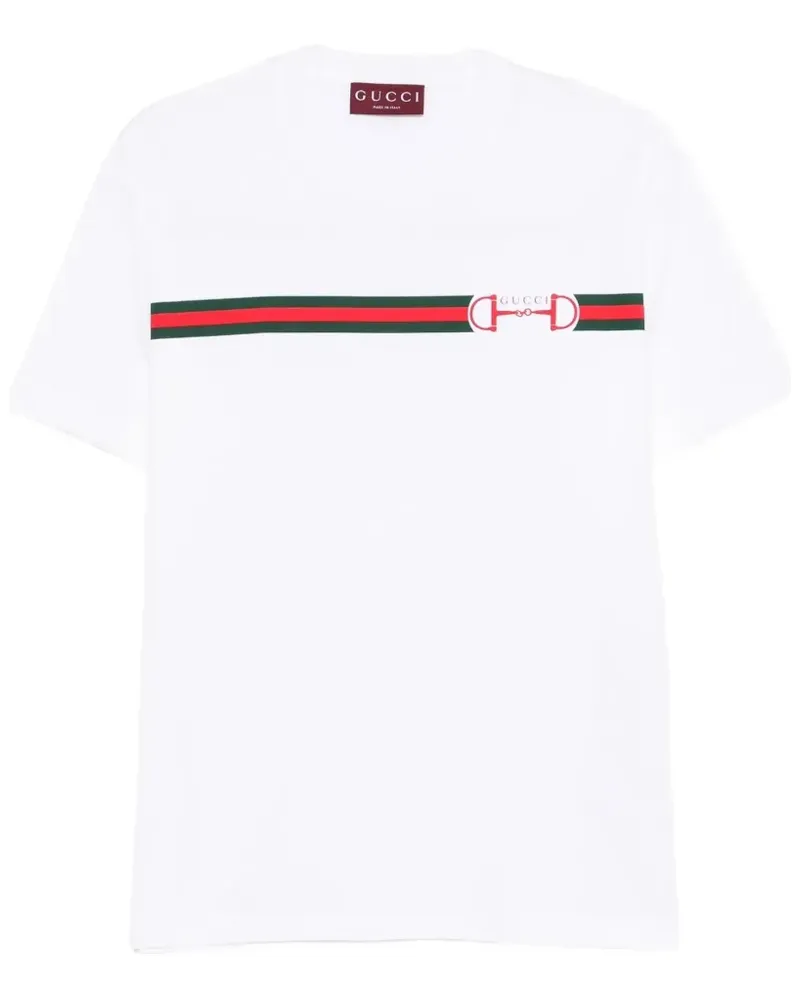 Gucci T-Shirt mit Streifendetail - Weiß Weiß