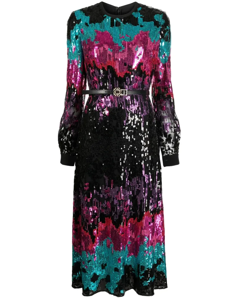 Elie Saab Midikleid mit Pailletten - Rosa Rosa
