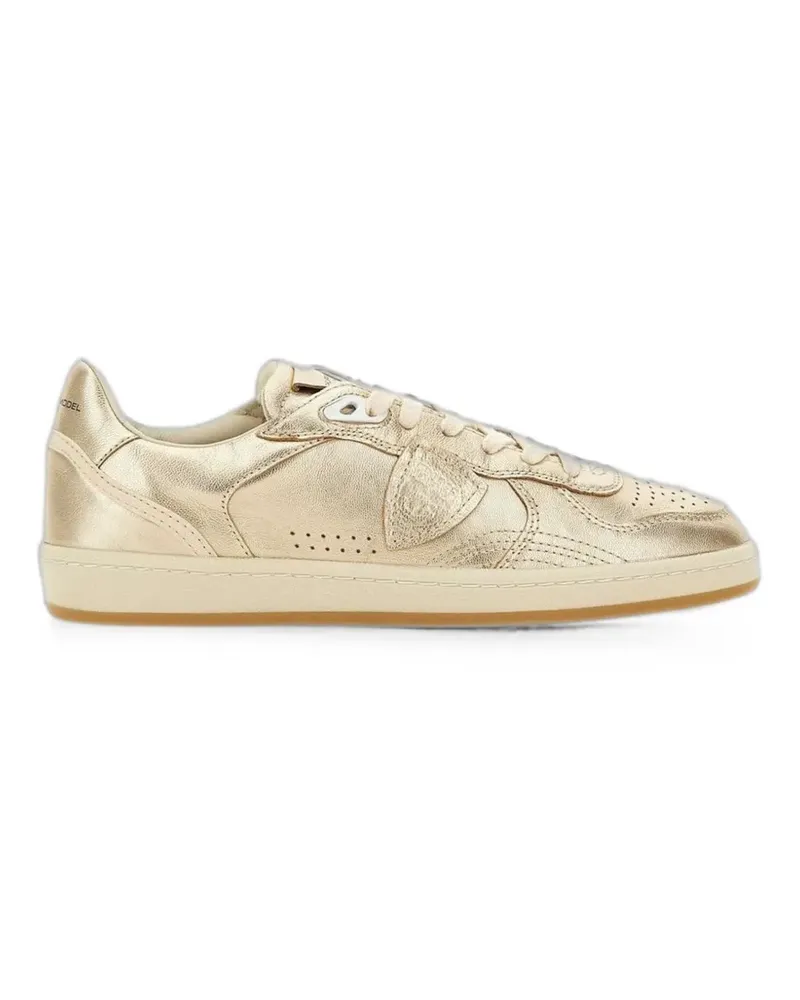 Philippe Model Pgal lace-up leather sneakers - Gold Gold