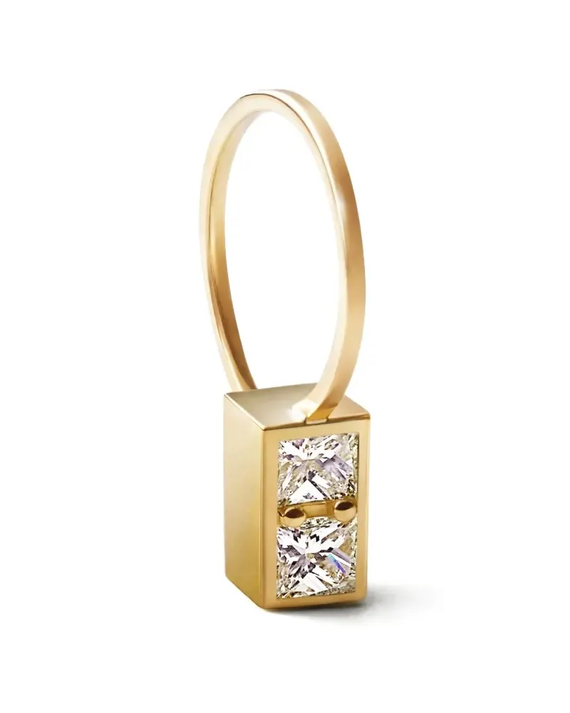 SHIHARA box-shaped diamond earring - Gold Gold