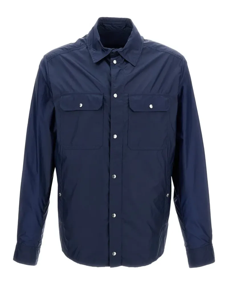 Moncler logo-patch overshirt - Blau Blau