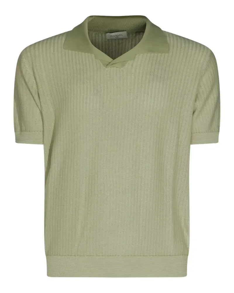 Piacenza Cashmere ribbed-knit polo shirt - Grün Grün
