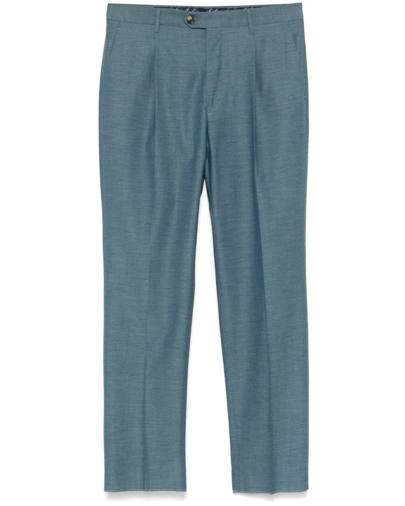 Etro Plissierte Tapered-Hose - Blau Blau