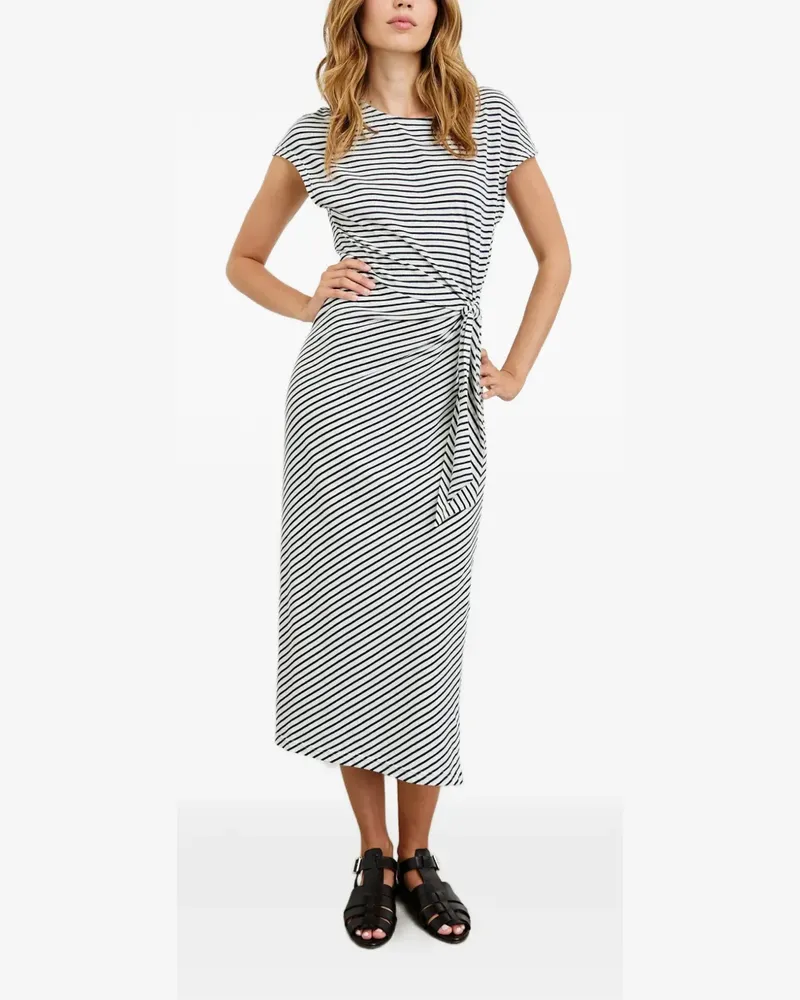 RAILS Selah knotted striped midi dress - Weiß Weiß