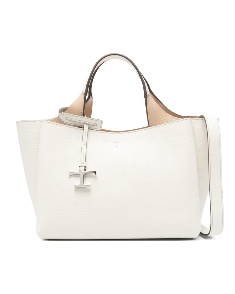 TOD'S logo-charm mini tote bag - Weiß Weiß