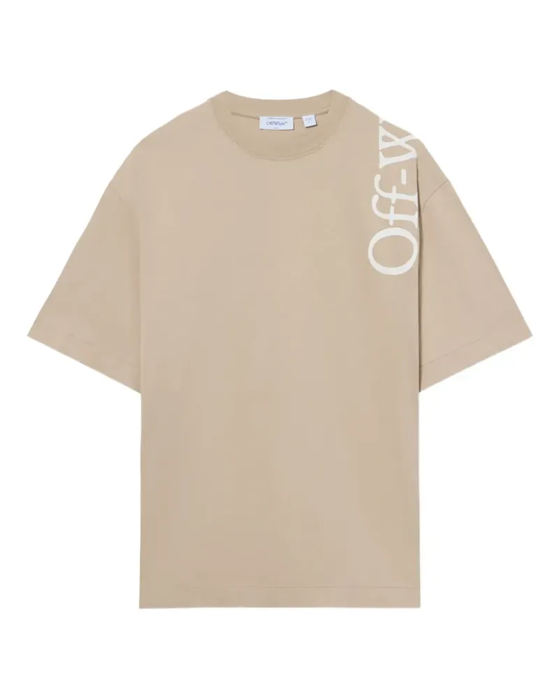 OFF-WHITE Bookish logo-print T-shirt - Nude Nude