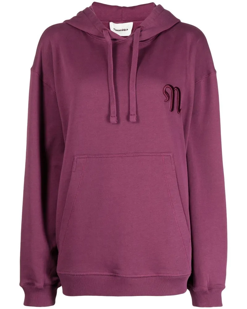 Nanushka Hoodie mit Logo-Stickerei - Violett Violett
