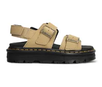 suede flat sandals - Nude