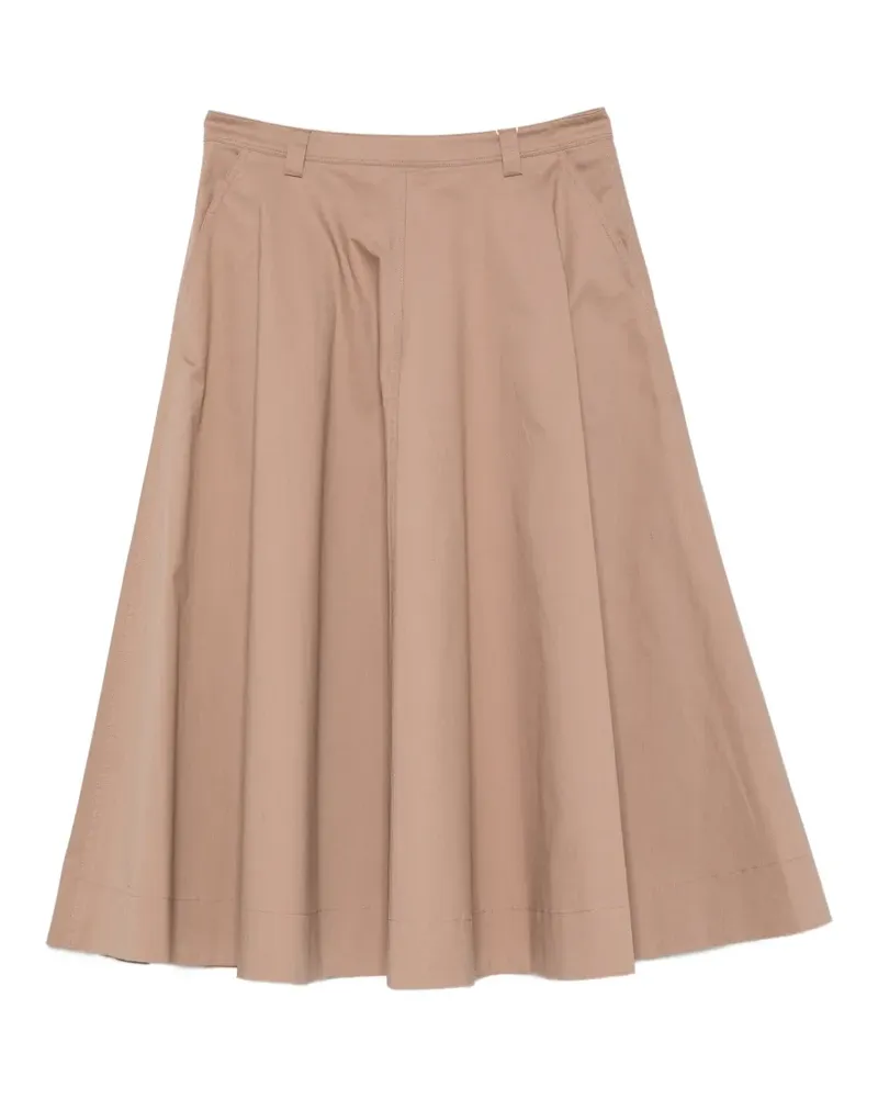 Incotex belt-loops pleated skirt - Nude Nude