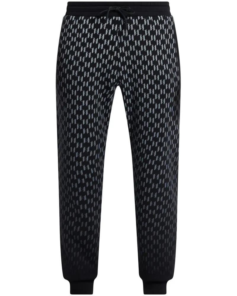 Karl Lagerfeld Jogginghose mit Monogrammmuster - Schwarz Schwarz