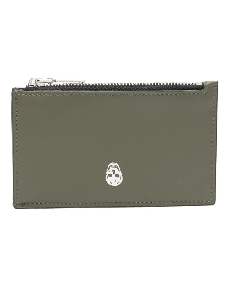 Alexander McQueen Skull-detail zip card holder - Grün Grün