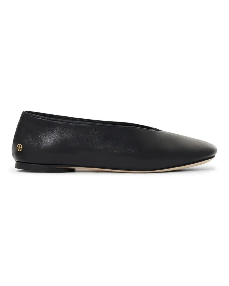 Anine Bing Ana flats smooth leather - black - Schwarz Schwarz