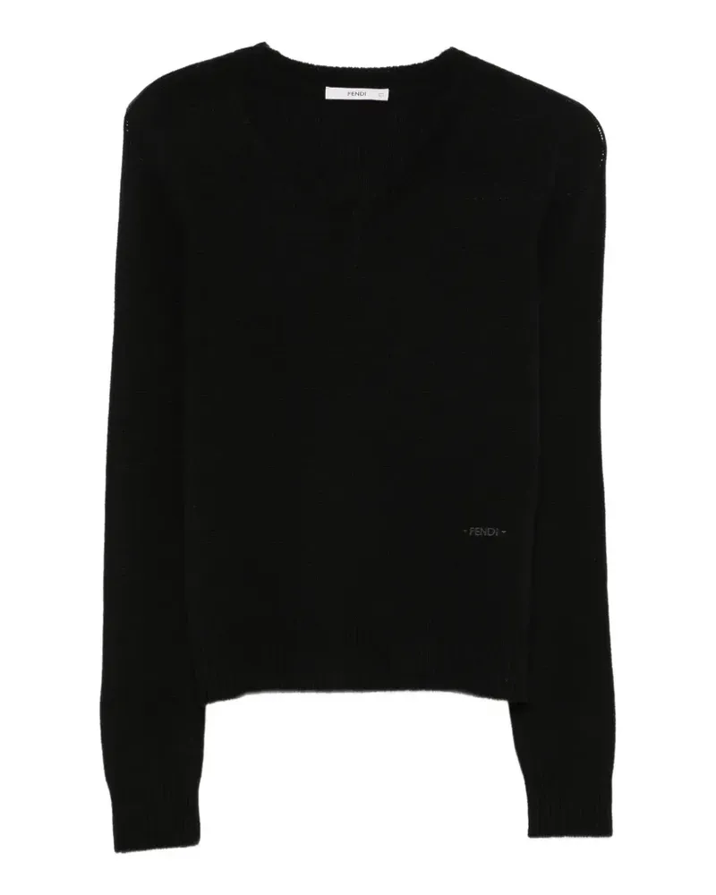 Fendi Pullover mit V-Ausschnitt - Schwarz Schwarz
