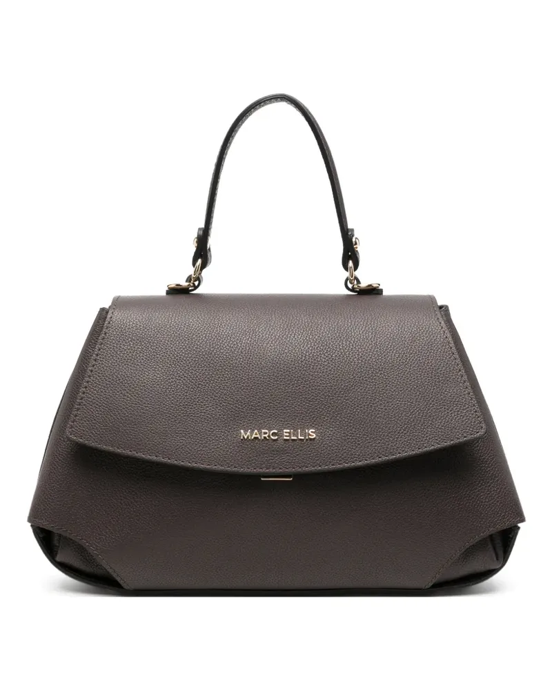 MARC ELLIS Spency grainy leather shoulder bag - Braun Braun