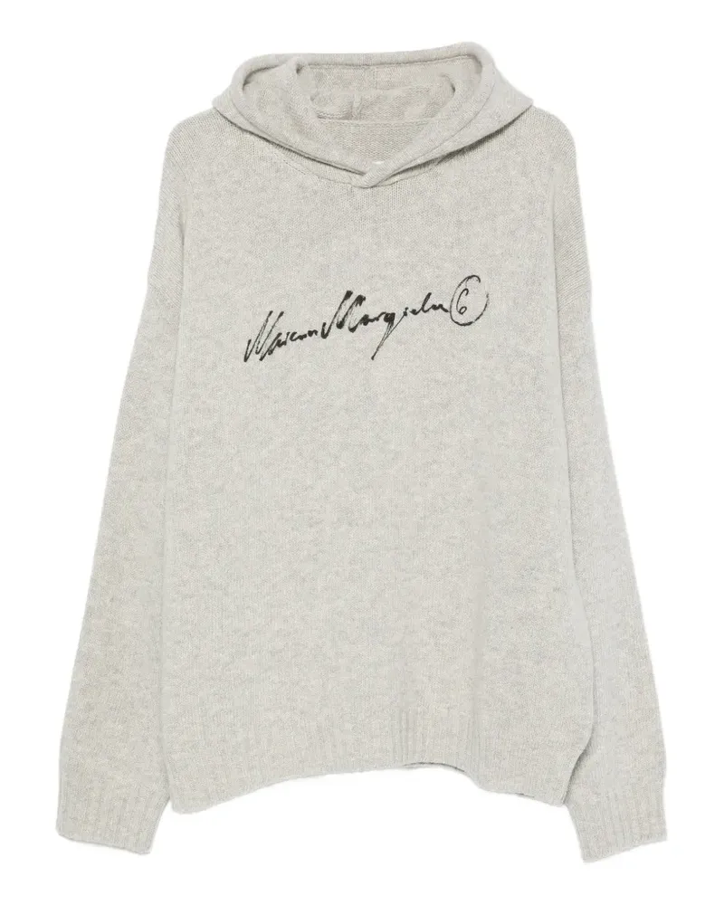 Maison Margiela Gestrickter Hoodie - Grau Grau