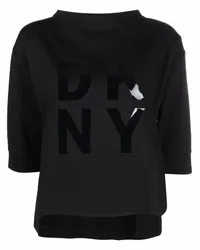 DKNY Cropped-Sweatshirt mit Logo-Print Schwarz