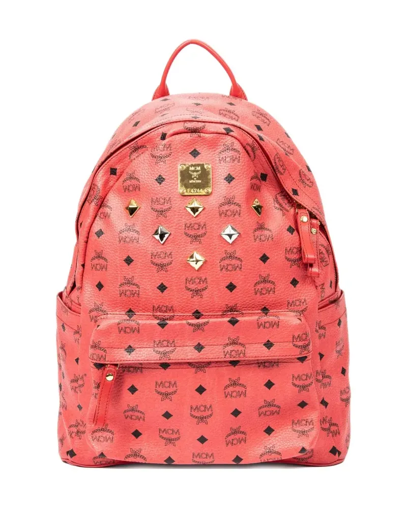 MCM 2010 großer Stark Studs Rucksack - Rot Rot