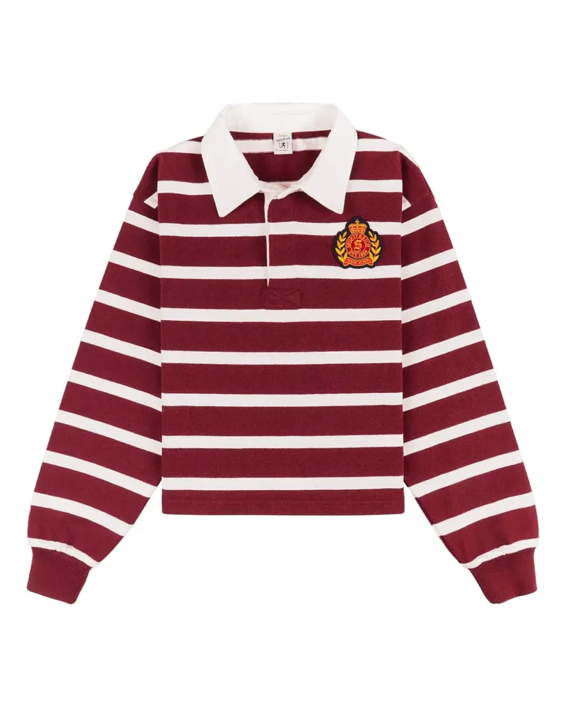 SPORTY & RICH NY Sweatshirt mit Wappen - Rot Rot