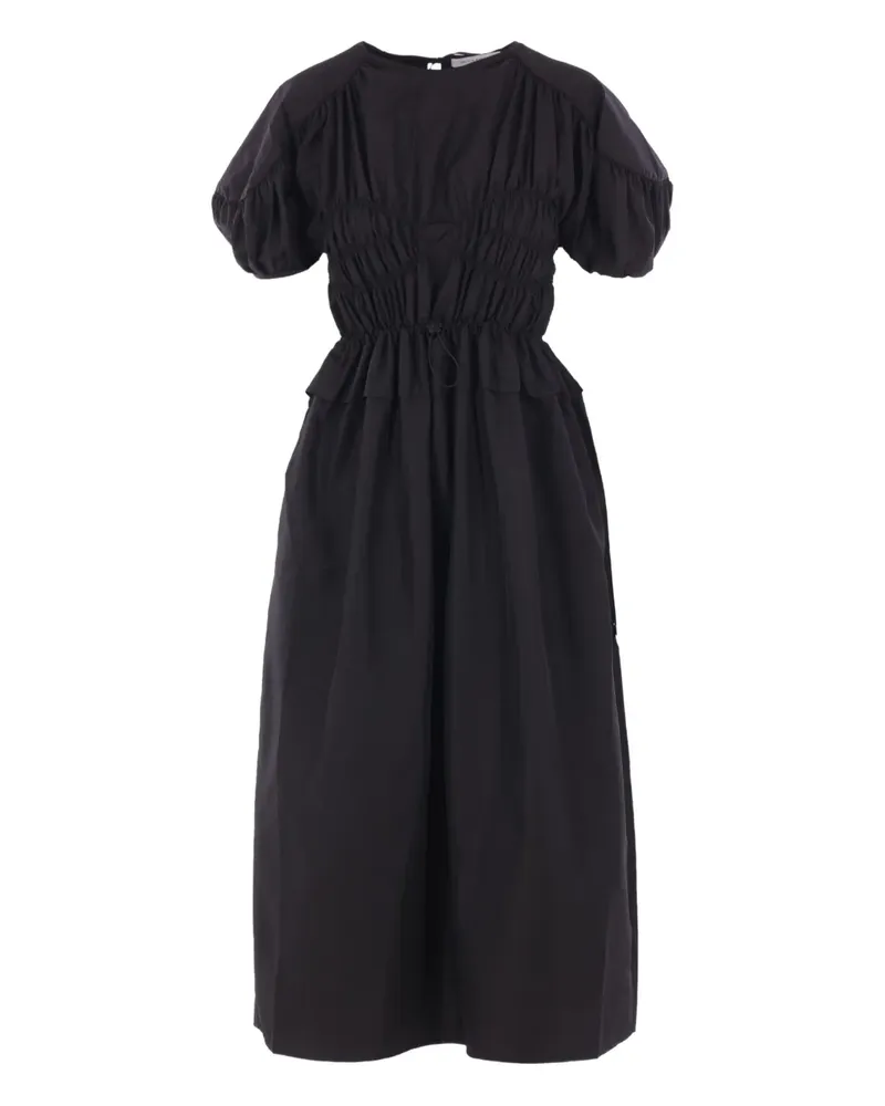 Cecilie Bahnsen Gesmoktes Midikleid - Schwarz Schwarz