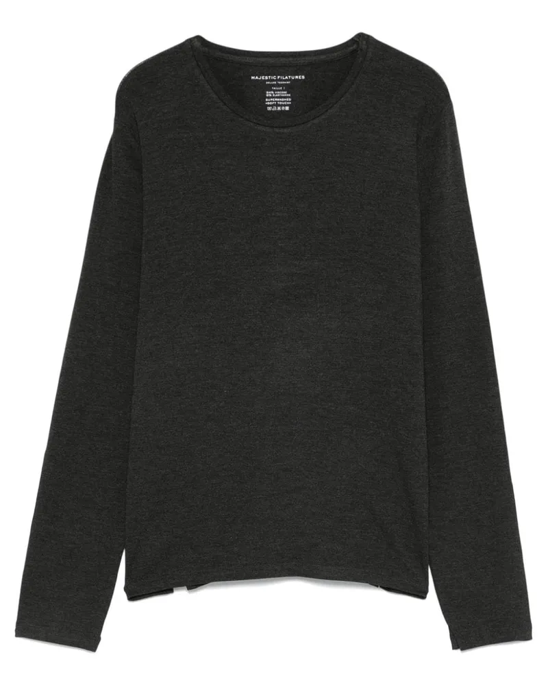 Majestic Col Rond T-Shirt - Grau Grau