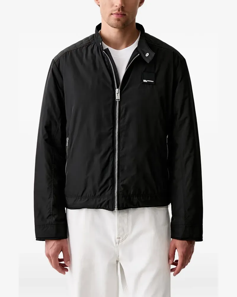 Karl Lagerfeld logo-patch quilted-panel jacket - Schwarz Schwarz