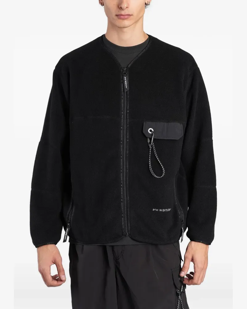and wander fleece zip-up jacket - Schwarz Schwarz
