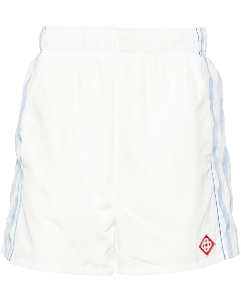 Casablanca Paris Halbhohe Joggingshorts mit Streifen - Weiß Weiß