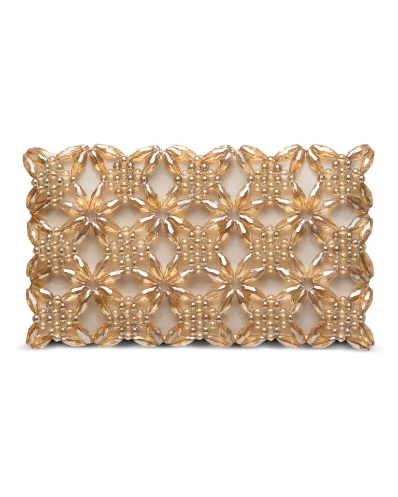 0711 Rhea Clutch mit Perlen - Gold Gold