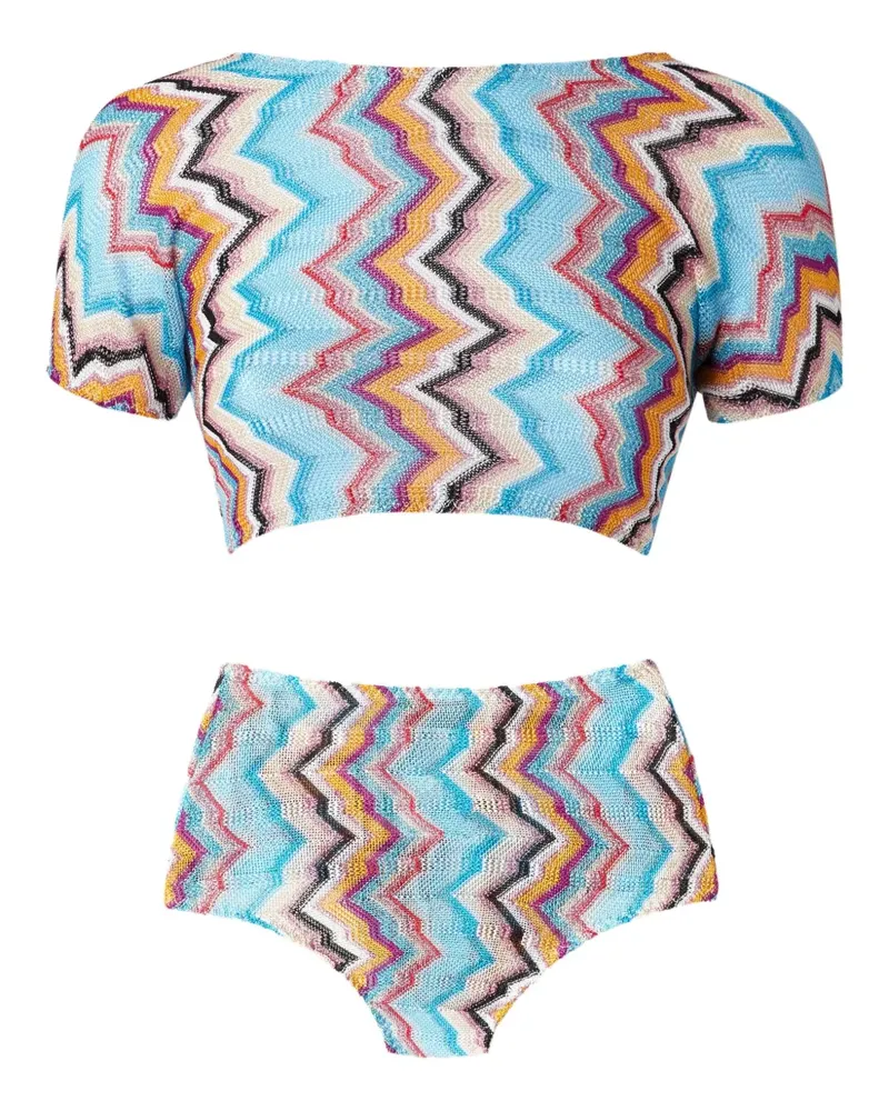 Missoni Bikini mit Zickzackmuster - Blau Blau