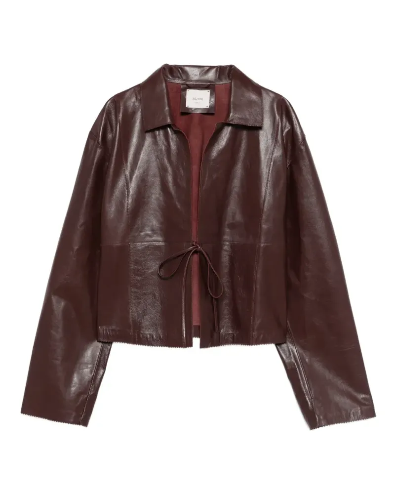 ALYSI Lederjacke mit Schleifenverschluss - Violett Violett