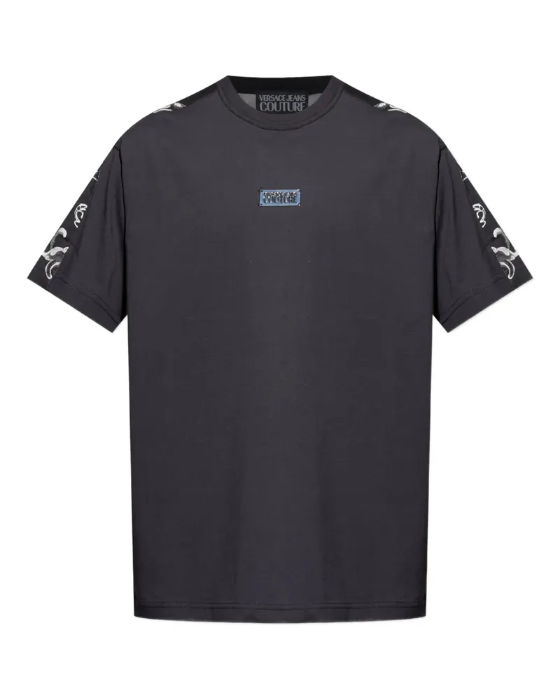 Versace Jeans T-Shirt mit Barock-Print - Schwarz Schwarz