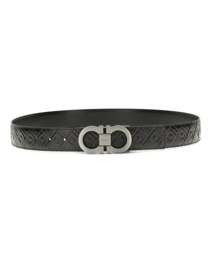 Ferragamo Gancini reversible belt - Schwarz Schwarz