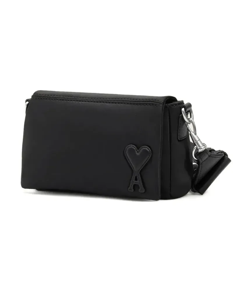AMI Paris heart-logo messenger bag - Schwarz Schwarz