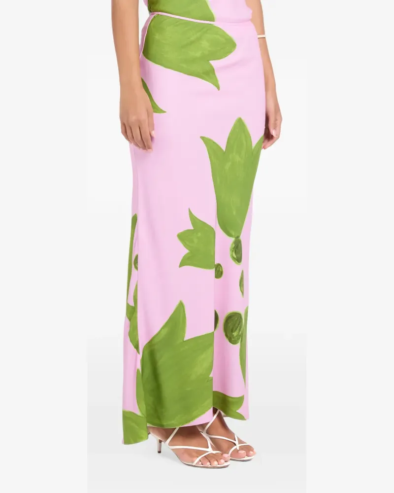THEMIS Z Eudora Maxirock mit Blumenprint - Rosa Rosa