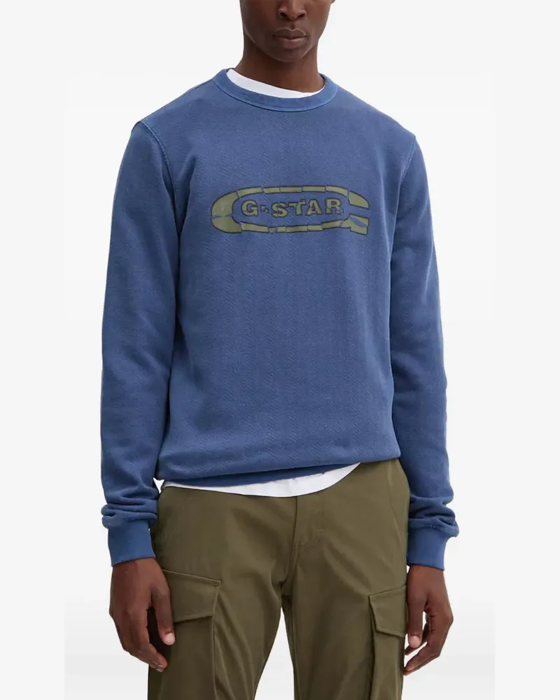 G-STAR RAW Sweatshirt mit Rundhalsausschnitt - Blau Blau