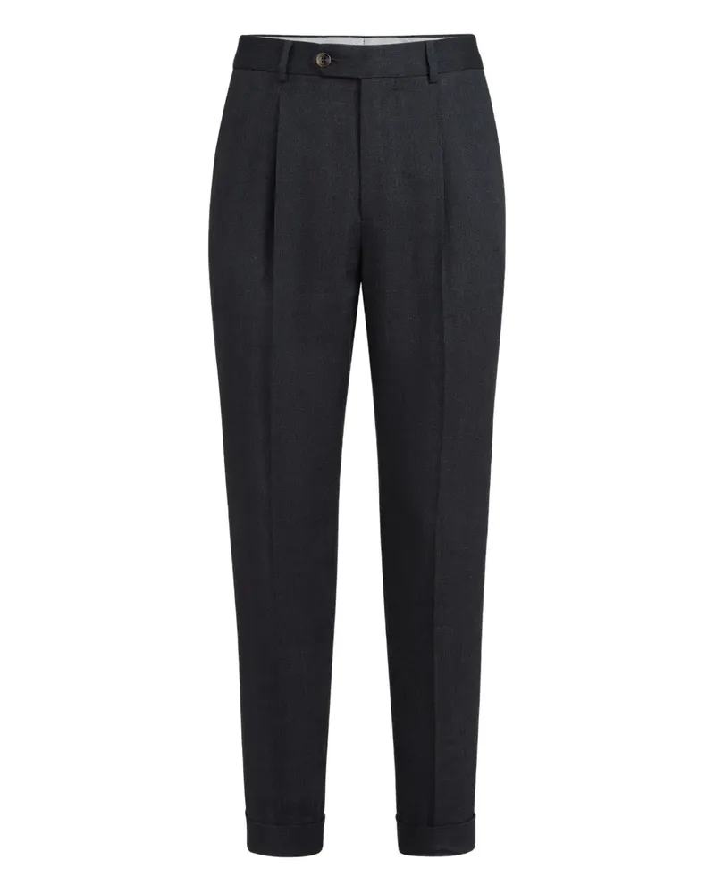 Brunello Cucinelli Bundfaltenhose mit Zickzackmuster - Grau Grau