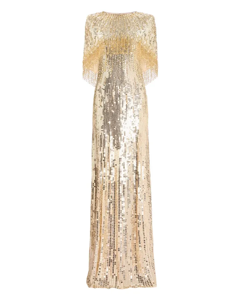 Jenny Packham Maxikleid mit Pailletten - Gold Gold