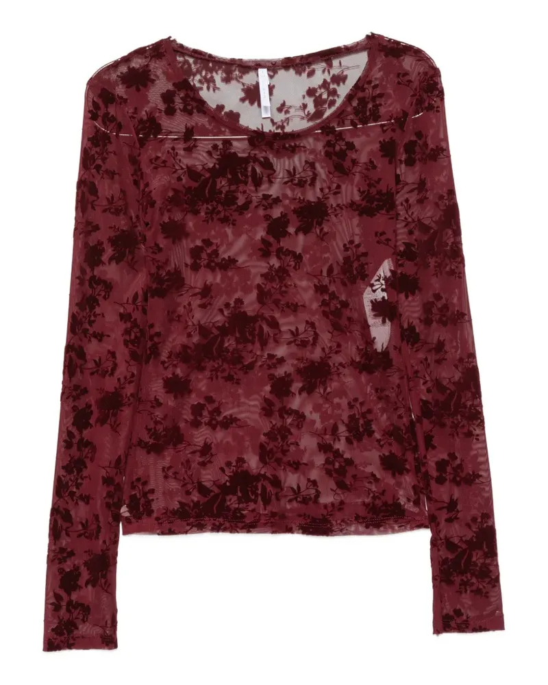 IMPERIAL floral-devoré long-sleeve top - Rot Rot
