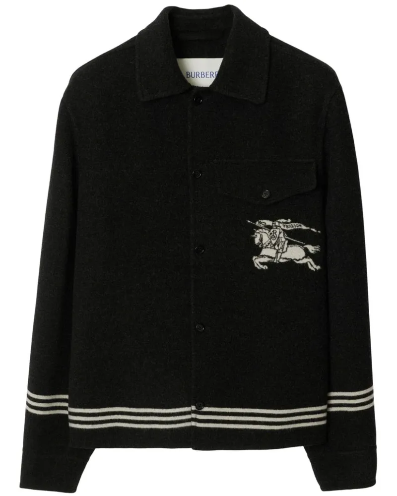 Burberry EKD Hemdjacke aus Wolle - Schwarz Schwarz