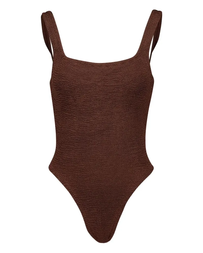 Hunza G Badeanzug mit eckigem Ausschnitt - Braun Braun