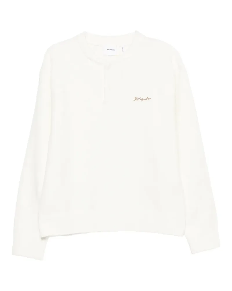Axel Arigato Tag embroidered-logo bouclé sweater - Weiß Weiß