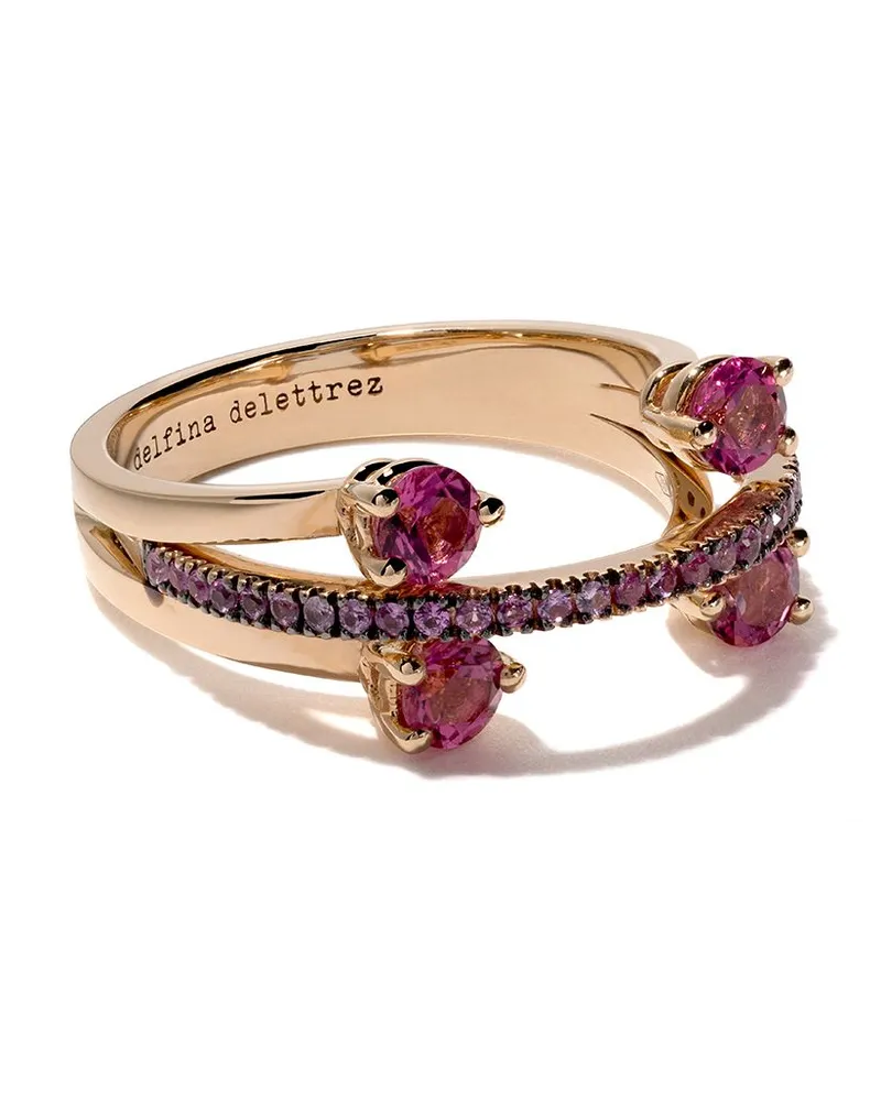 Delfina Delettrez 18kt 'Linked Dots' Rotgoldring Rosa