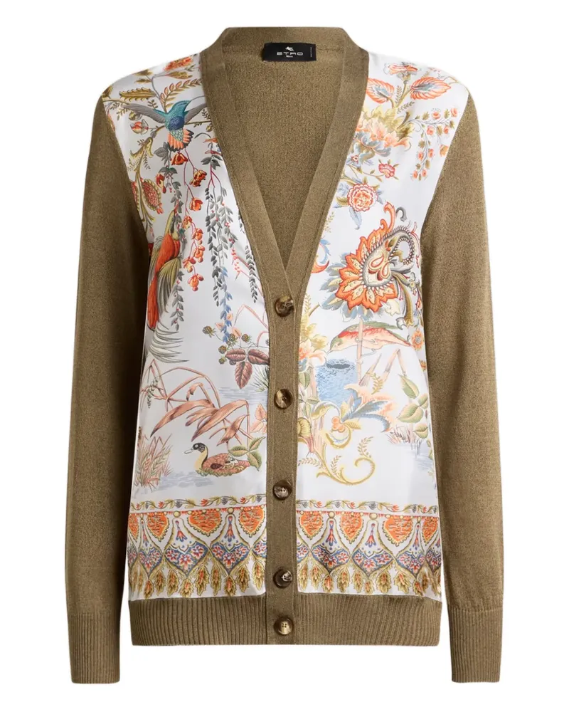 Etro floral insert cardigan - Braun Braun