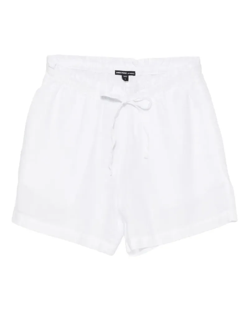 James Perse paperbag-waist linen shorts - Weiß Weiß