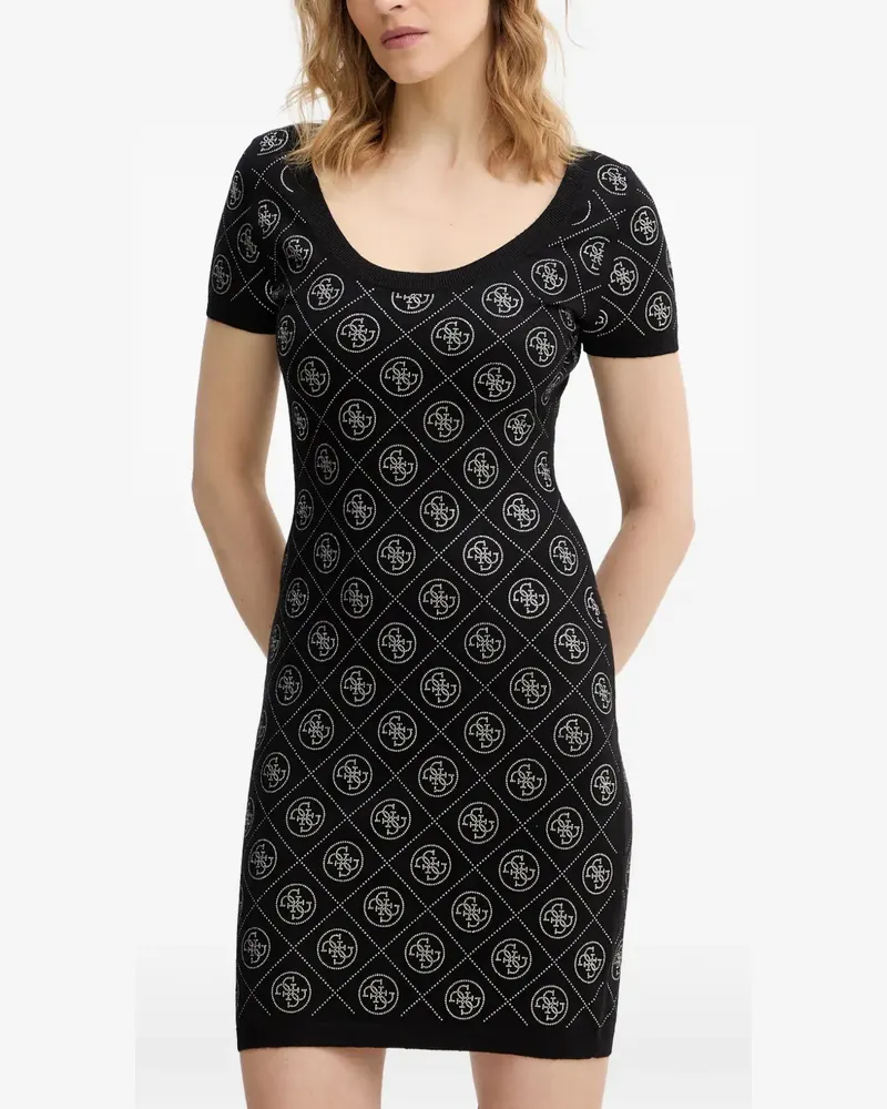 Guess 4G rhinestone-embellished mini dress - Schwarz Schwarz