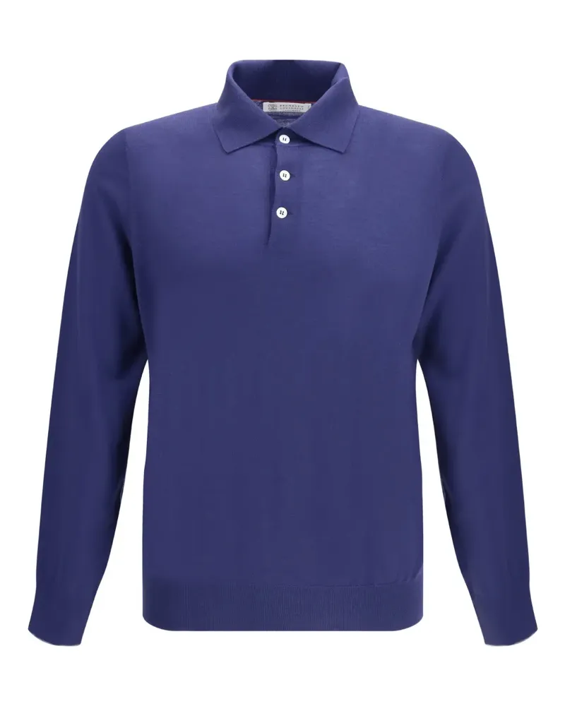Brunello Cucinelli Poloshirt mit Knopfleiste - Blau Blau