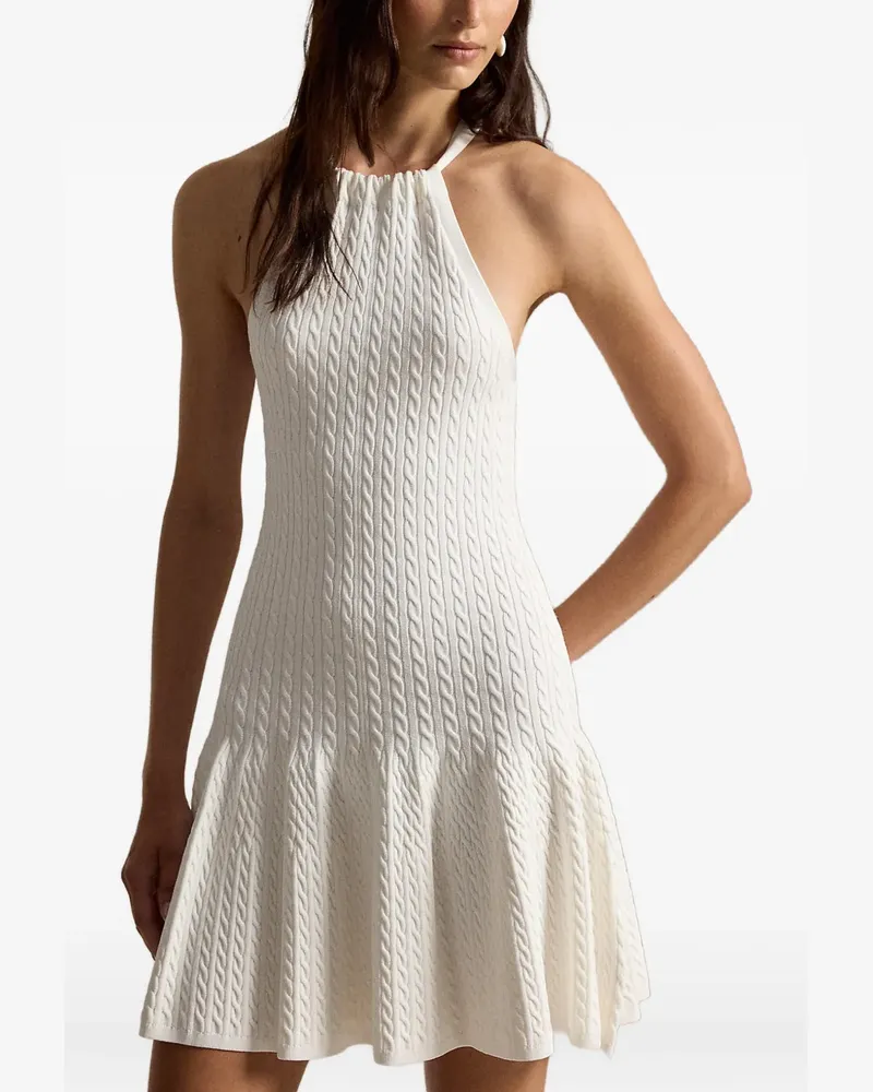 Ralph Lauren cable-knit halterneck mini dress - Nude Nude