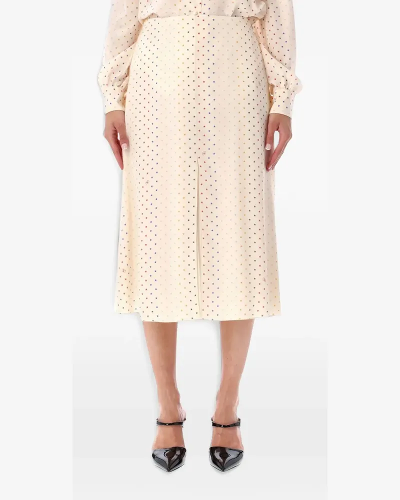 Valentino Garavani midi star-print vLogo skirt - Nude Nude